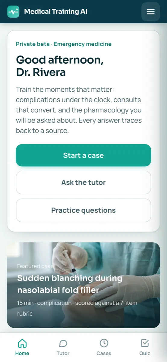 Home screen of the app on a phone